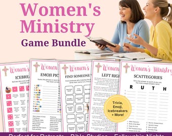 Printable Women's Ministry Games Bundle: Christian Bible Study, Church Retreat (Digital Download)