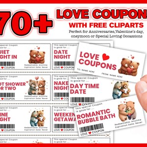 Love Coupons Book Printable Fun Love Coupons Template Editable Naughty Romantic Coupons  Valentine&#39;s Day gift For Him and For Her