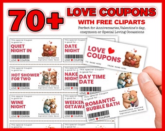 Naughty Love Coupons Book Template, Valentines Day Gift (Digital Download)