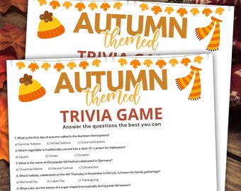 Autumn Trivia Game | Printable Fall Activity (Digital Download)