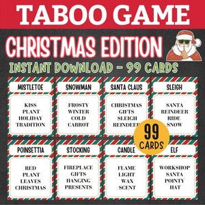 Christmas Taboo | Don'T Say | Forbidden Words | Christmas Printable | Christmas Classroom Game I Group Game I Christmas Forbidden Words