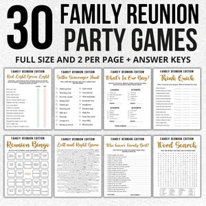 Printable Family Reunion Games Bundle, Family Reunion Ideas, Reunion Games, Fun Family Games, Games for Reunion