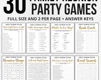 30 Family Reunion Games Bundle, Party Activities (Digital Download)