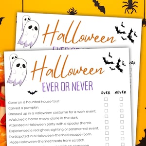 Halloween Ever or Never Game | Printable Party Activity (PDF)