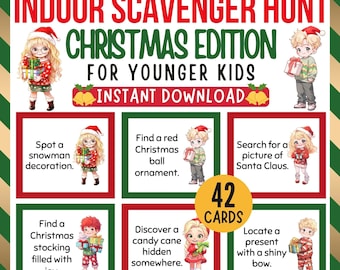 Christmas Scavenger Hunt for Young Kids, Indoor Treasure Hunt (Digital Download)