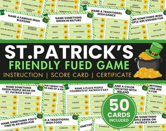 Gra „Family Feud” z okazji Dnia Świętego Patryka, quiz wiedzy (plik PDF do druku)