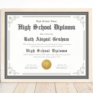 Editable Homeschool GED Diploma, Highschool Custom Diploma, High School Certificate, Home School Certificate