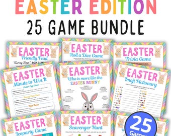 Printable Easter Games Bundle | Family Activities, Trivia, Bingo (Digital Download)