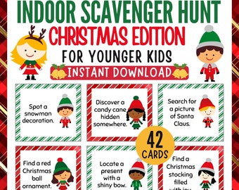 Printable Christmas Scavenger Hunt Game | Kids' Riddles (Instant Download)