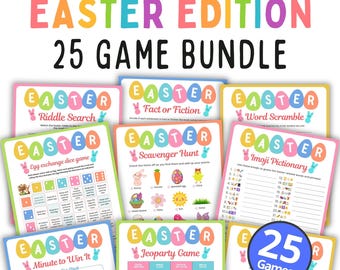 Easter Game Bundle, 25 Printable Games (Digital Download)