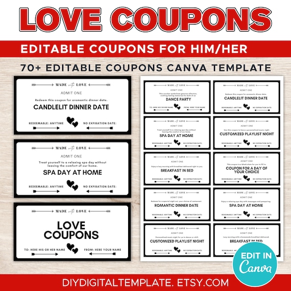Printable Love Coupons For Him Template