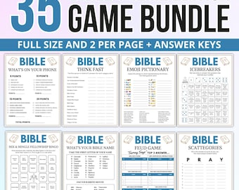 35 Bible Games Bundle | Christian Trivia, Church Ministry (Digital Download)