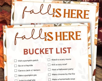 Fall Bucket List Printable, Autumn Activities (PDF)