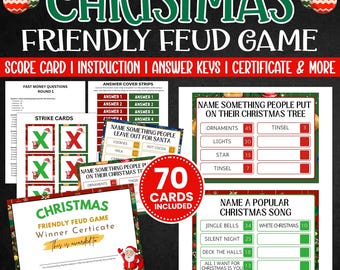 Christmas Friendly Feud Game | Printable Party Game (Digital Download)