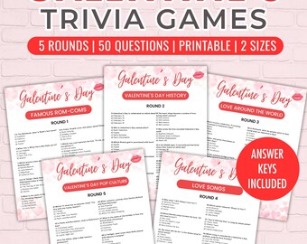 Galentine Trivia Game, Girls Night Printable (Digital Download)