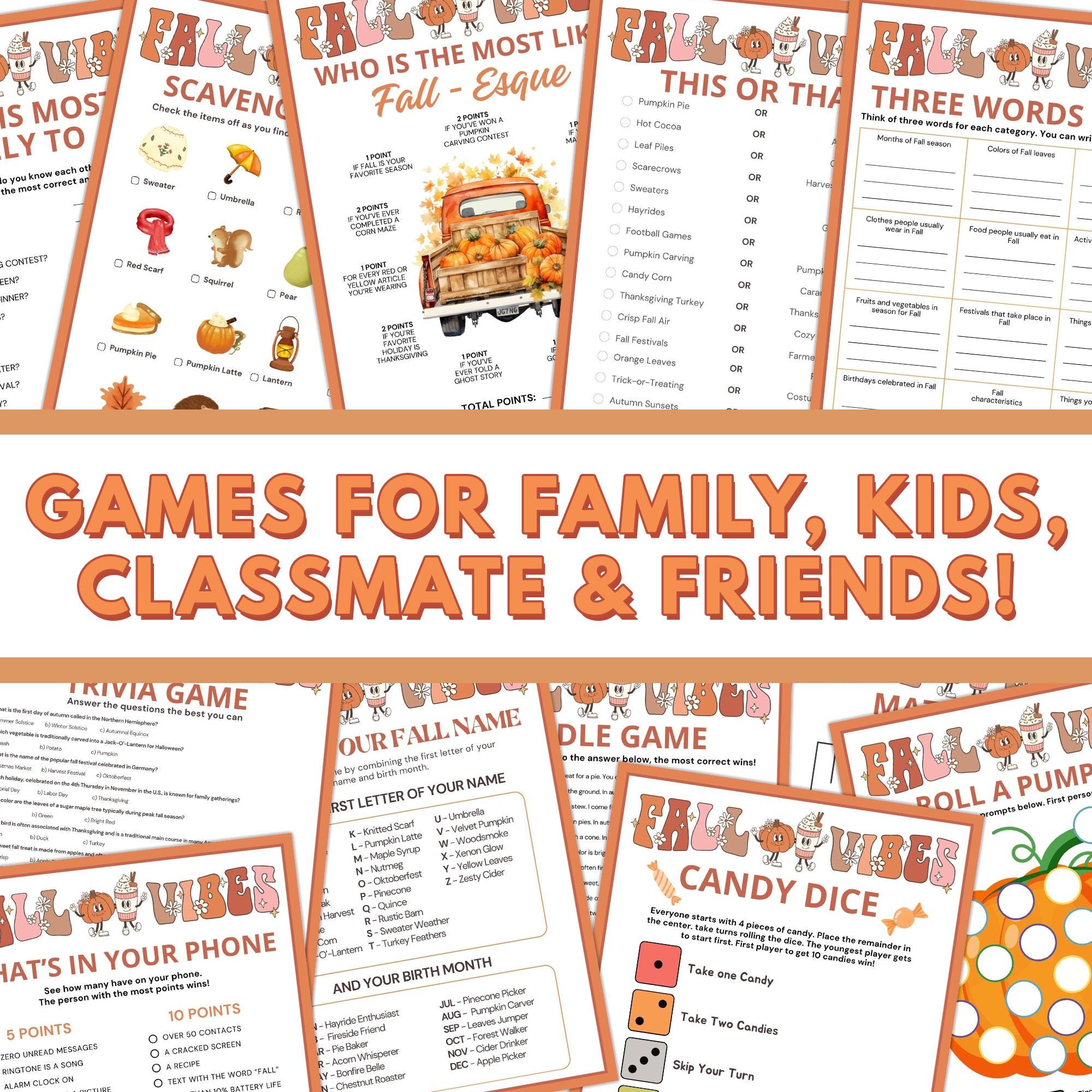 Fall Games Bundle | 45 Printable Games, Parties (digital Download) - Etsy