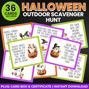 Halloween Scavenger Hunt For Older Kids Halloween Scavenger Hunt For Teens Outdoor Treasure Hunt Clues Trick or Treat Puzzle Tween PRINTABLE