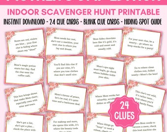 Mother's Day Scavenger Hunt | Printable Game, 24 Clues (Instant Download)