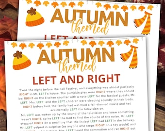 Fall Left Right Game, Autumn Party Prize Exchange (Digital Download)