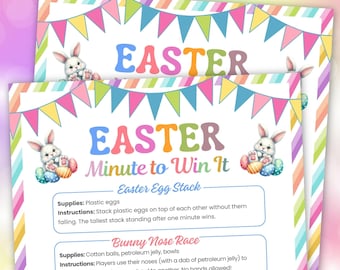 Easter Minute to Win It Games, Family Party (Printable PDF)