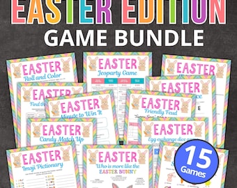 Printable Easter Games Bundle, Family Party Activities (Digital Download)