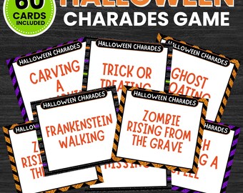 Spooky Halloween Charades Game, Printable Party Activity (Instant Download)
