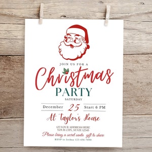 Christmas Party Invitation, Christmas Party Invite, Christmas Party Printable, Holiday Party Invitation, Christmas Invitation