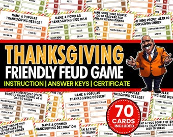 Thanksgiving Friendly Feud Game | Printable Fall Activity (PDF)