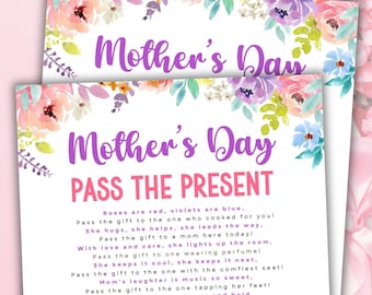 Mother's Day Pass the Present Game, Printable Gift Exchange (Digital Download)
