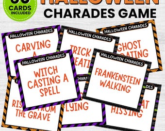 Spooky Halloween Charades Game, Printable Party Activity (Instant Download)