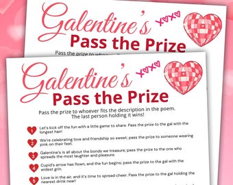 Galentine Pass the Prize Game, Printable Party Activity (Digital Download)