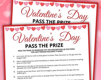 Printable Valentine Pass the Prize Game | Fun Galentine and Valentines Party Game