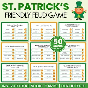 St. Patrick's Day Familienfehde Spiel - Printable Trivia (Instant Download)