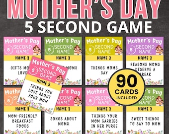 Mother's Day 5 Second Game | Printable Brunch Party (Instant Download)