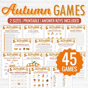 Megabundel leuke herfstspellen, herfstspellen, 45 herfstactiviteiten voor kinderen en volwassenen, familiespellen, klassikale spellen, herfstspel