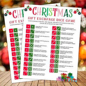 Roll the Dice Weihnachtsgeschenk Börse Spiel, Weihnachten druckbares Spiel, Gruppen Party Aktivität, Roll the Dice Urlaub Spiel, Pdf Instant Download