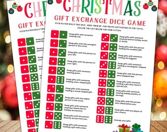 Christmas Gift Exchange Dice Game, Holiday Party (Pdf Instant Download)
