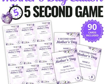 Mother's Day 5 Second Game | Printable Party Activity (PDF)