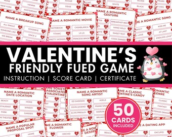 Valentine Friendly Feud Game | Galentine Party, Game Night (Digital Download)