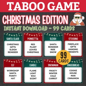 Christmas Taboo | Don'T Say | Forbidden Words | Christmas Printable | Christmas Classroom Game I Group Game I Christmas Forbidden Words
