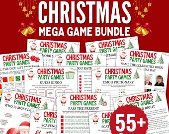 Christmas Mega Game Bundle, 55+ Printable Holiday Party Games (Digital Download)