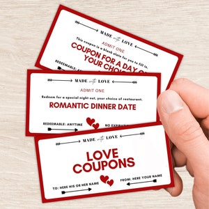 Editable Coupon Book Love Coupons Custom Vouchers Personalized Gift for Boyfriend Husband Wife Friend Teacher INSTANT DOWNLOAD