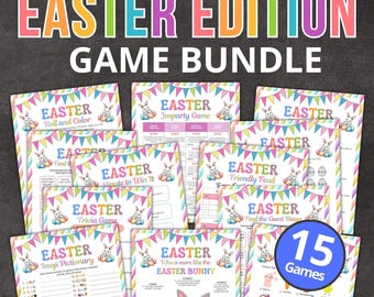Easter Games Bundle, Printable Family Games (Digital File)