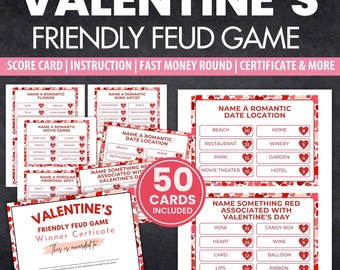 Valentine Friendly Feud Game | Galentine Party (Digital Download)