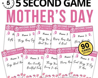 Printable Mother's Day 5 Second Game | Church, Womens Ministry and Family Party (Digital Download)