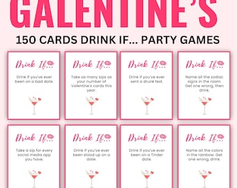 Galentines Day Drinking Game, Ladies Night, 150 Cards (Digital Download)