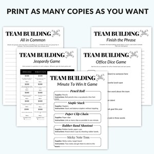 Team Building Games, 45 Office Icebreaker Activities (printable) - Etsy