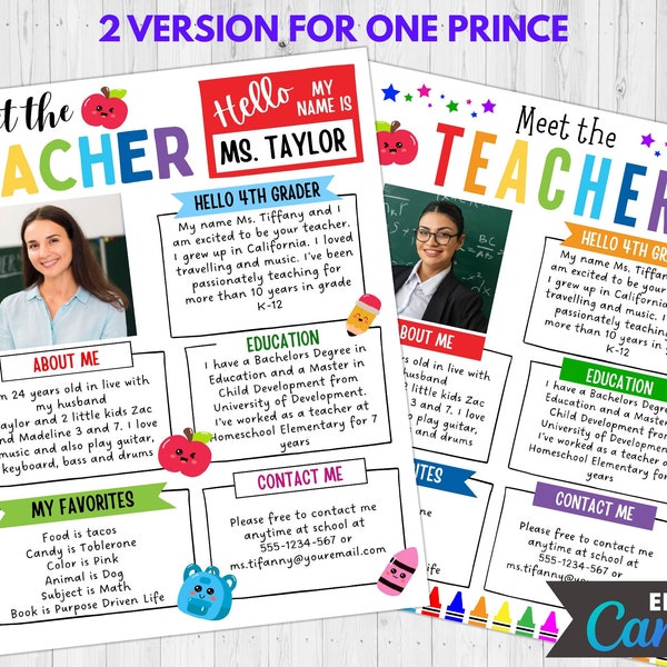 Meet The Teacher Template, Back To School Flyer, Teacher Introduction, Meet The Teacher Letter, Classroom Newsletter, Teacher Resource