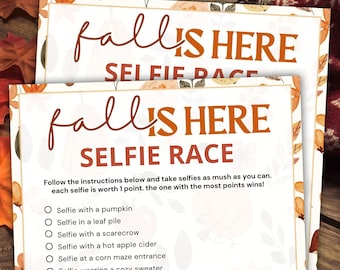 Fall Selfie Race Game | Autumn Party Activity (Printable)
