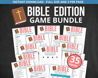 35 Bible Games Bundle, Women's Ministry, Sunday School, Youth Group Activities (Digital Download)